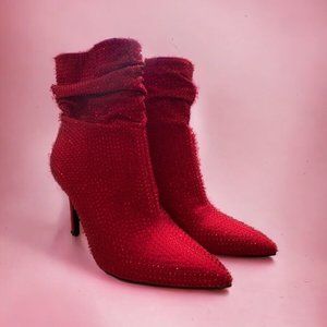 NEW Nine West Dazzle Rhinestones Bling Dress Booties Sz 5 1/2,4 Inch Tall